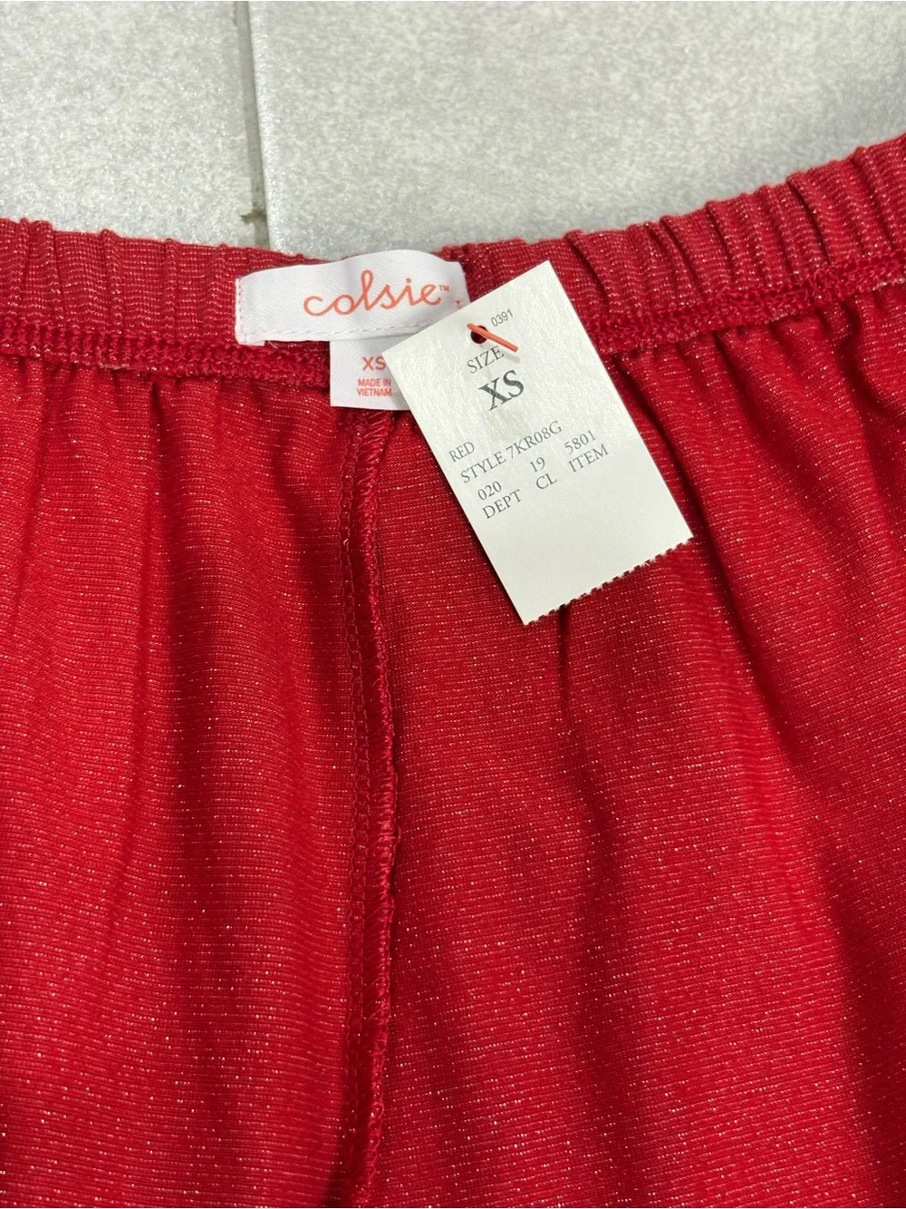Colsie Red Sparkle 3-Piece Pajama Lounge Set Size XS